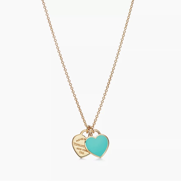 Tiffany & Co. Gold and Blue Mini Heart Pendant Necklace - Picture 7 of 17
